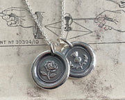 English rose and Scottish thistle wax seal necklace