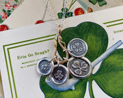 four leaf clover wax seal necklace - wax seal jewelry