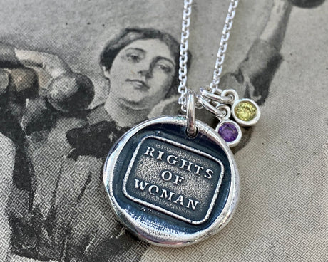 rights of woman wax seal necklace
