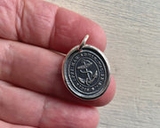 anchor wax seal necklace - Great Britain Royal Navy fouled anchor - wax seal jewelry