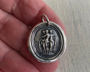 three graces wax seal necklace - classical mythology wax seal jewelry