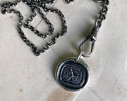 dandy horse bicycle wax seal necklace - we all have our hobbies