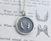 wings wax seal necklace