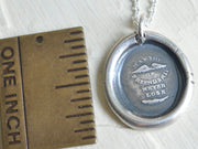 friendship wax seal necklace - may the wings of friendship never lose a feather