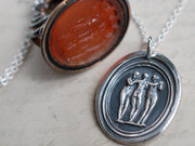 three graces wax seal pendant