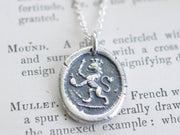 medieval lion wax seal necklace