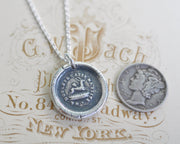 wounded stag buck wax seal necklace - pain makes me flee - wax seal