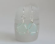 pale green sea glass earrings