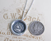 ship wax seal necklace - such is life - wax seal