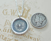sun wax seal necklace - I never back down - wax seal jewelry