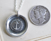 anchor wax seal necklace - hope sustains me - hope, salvation