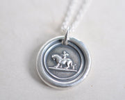 lion and cherub wax seal necklace