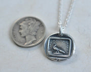 peacock wax seal necklace pendant - will a tale unfold - story teller