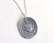ship and mermaid wax seal necklace