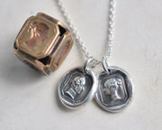 Victoria and Albert wax seal necklace