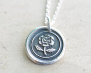 rose wax seal necklace