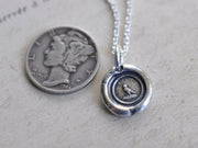 owl wax seal necklace - FIAT - let it be done - wax seal jewelry