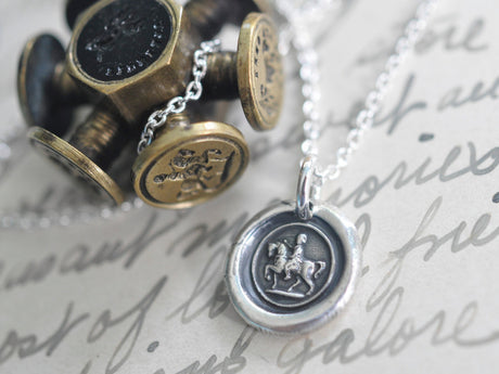 horse wax seal necklace