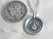 man struggling through the world wax seal necklace - by honesty