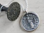 st. catherine wax seal necklace