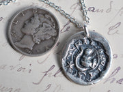 squirrel wax seal necklace - I CRAKE NOTIS - medieval wax seal jewelry