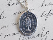 tree wax seal necklace - I change only in death - evergreen tree