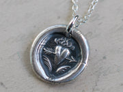 pierced heart wax seal necklace