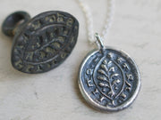 medieval evergreen wax seal necklace