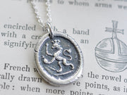 medieval lion wax seal pendant