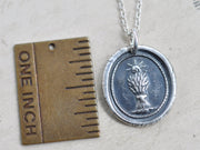 wheat sheaf wax seal necklace - bountiful wax seal jewelry