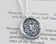 medieval griffin wax seal pendant