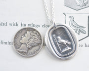 raven wax seal necklace - wax seal jewelry