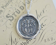 two hands wax seal necklace