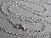 shiny silver rolo necklace chain