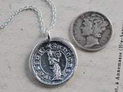 st. catherine of the wheel wax seal necklace