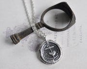 heart and anchor wax seal necklace