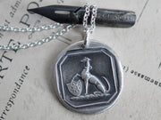 greyhound wax seal necklace