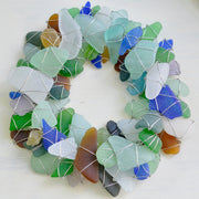 multi color sea glass wreath