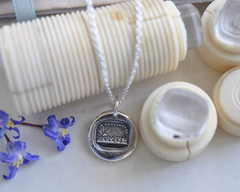 sunset wax seal necklace