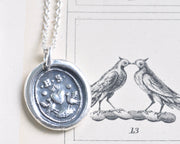 two lovebirds wax seal necklace