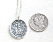 wing crest wax seal necklace